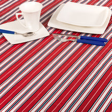 "Patriotic Stripe" PEVA Flannel Backed Tablecloth