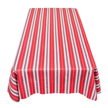 "Patriotic Stripe" PEVA Flannel Backed Tablecloth