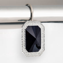 "Tiffany" Bejeweld Resin Shower Curtain Hooks in Black