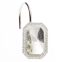 "Tiffany" Bejeweld Resin Shower Curtain Hooks in Clear