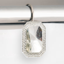 "Tiffany" Bejeweld Resin Shower Curtain Hooks in Clear