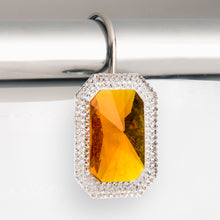 "Tiffany" Bejeweld Resin Shower Curtain Hooks in Amber