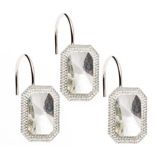 "Tiffany" Bejeweld Resin Shower Curtain Hooks in Clear