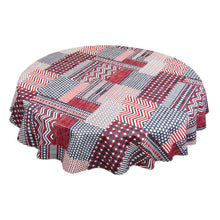 "Patriotic Patchwork" PEVA Flannel Backed Tablecloth