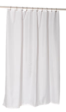 Nylon Fabric Shower Curtain Liner w/ Reinforced Header and Metal Grommets in White