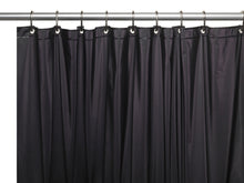 3 Gauge Vinyl Shower Curtain Liner w/ Weighted Magnets and Metal Grommets in Black