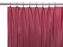3 Gauge Vinyl Shower Curtain Liner w/ Weighted Magnets and Metal Grommets in Burgundy