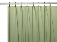 3 Gauge Vinyl Shower Curtain Liner w/ Weighted Magnets and Metal Grommets in Sage
