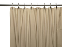 3 Gauge Vinyl Shower Curtain Liner w/ Weighted Magnets and Metal Grommets in Linen