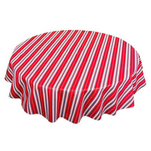 "Patriotic Stripe" PEVA Flannel Backed Tablecloth