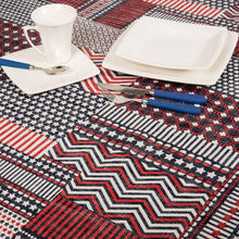 "Patriotic Patchwork" PEVA Flannel Backed Tablecloth
